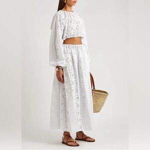 NWT MATTEAU Crochet Broderie Maxi SKIRT Size 1 or US 2 XS